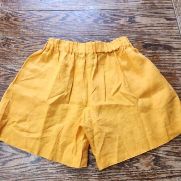 ASCENO orange organic linen shorts sz Small - Picture 5 of 5